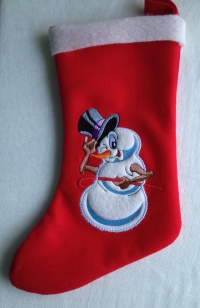 Ziemassvētku zeķe ar izšuvumu un aplikāciju